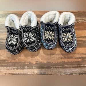 Cozy Knit Snowflake Kids Slippers